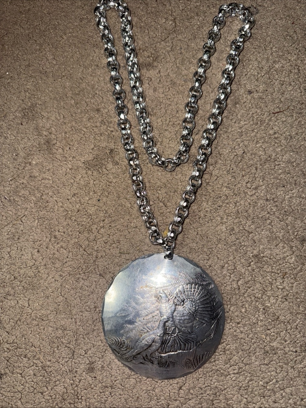 Large Vintage Wendell August Forge Necklace Pendant Aluminum?